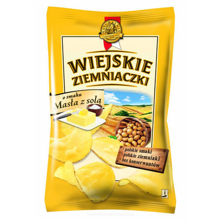 Chipsy Wiejskie Ziemniaczki Masło z Solą 130G