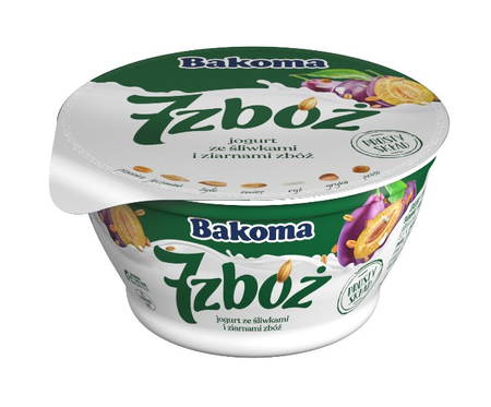 Jogurt 7 zbóż z truskawkami Bakoma 140g